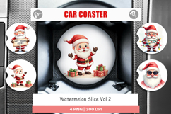 Car Coaster Watercolor Overworked Santa Product Image 1