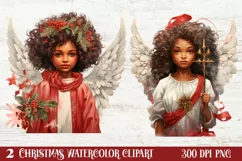 Christmas Black Angel Clipart, Christmas Angel Clipart Product Image 2