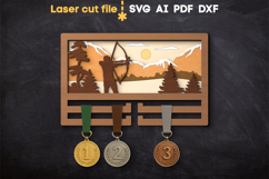Archery Medal Holder SVG laser cut files for Glowforge Product Image 1