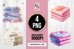 Cozy Soft Blanket Stack Clipart Sublimation PNG Product Image 1