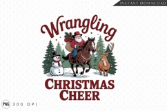 Santa Riding Horse Christmas Vector Sublimation PNG Product Image 1