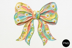Summer Brushstroke Bow PNG, Floral Coquette Sublimation Product Image 1