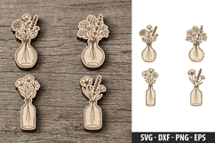 Wildflower Vase SVG, Floral Jar Laser Cut File Product Image 1