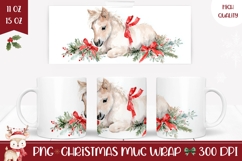 Watercolor Christmas Horse Mug, Cute Christmas Animals Mug Product Image 1