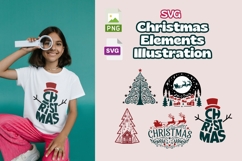 Christmas Elements SVG Bundle | Holiday Tree Snowman Santa Product Image 1