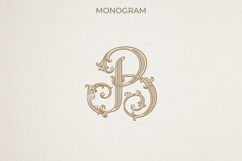 B Monogram Logo, Elegant Initial Monogram Product Image 1