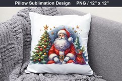 Merry Christmas - Christmas Santa pillow Sublimation Design Product Image 2
