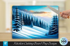 Winter Forest and Snowflakes Cutting Board PNG Design Product Image 1