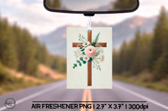 Floral cross air freshener sublimation designs Product Image 1