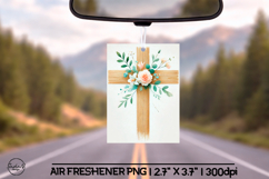 Floral cross air freshener sublimation designs Product Image 1