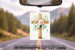 Floral cross air freshener sublimation designs Product Image 1