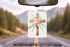 Floral cross air freshener sublimation designs Product Image 1