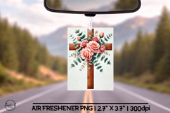 Floral cross air freshener sublimation designs Product Image 1