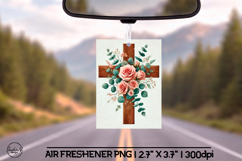 Floral cross air freshener sublimation designs Product Image 1