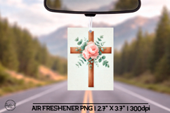Floral cross air freshener sublimation designs Product Image 1
