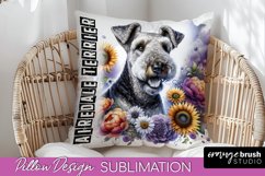Dog Pillow Cover - Dog Mom Floral Pillow Sublimation Product Image 1