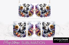 Airedale Terrier Mug Wrap Dog Sublimation Floral PNG Product Image 1