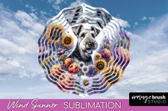 Airedale Terrier Wind Spinner Dog Sublimation Floral PNG Product Image 1