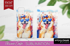 Akita Dog Phone Case PNG 4th Of July Case PNG Sublimation Product Image 1