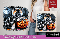 Akita Dog Tote Bag Halloween Tote Bag PNG Sublimation Product Image 1