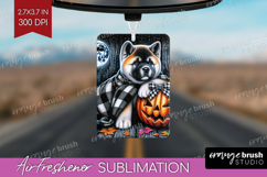 Akita Dog Air Freshener PNG Halloween PNG Sublimation Product Image 1