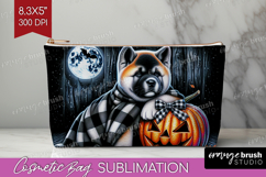 Akita Dog Cosmetic Bag Halloween Makeup Bag PNG Sublimation Product Image 1
