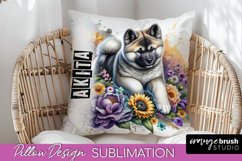 Dog Pillow Cover - Dog Mom Floral Pillow Sublimation Product Image 1