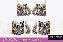 Akita Mug Wrap Dog Sublimation Floral PNG Product Image 1