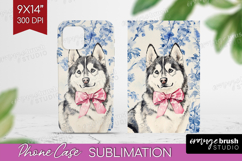 Alaskan Malamute Dog Phone Case PNG Blue Toile Case PNG Product Image 1