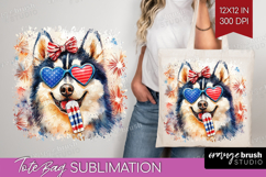 Alaskan Malamute Dog Tote Bag 4th Of July Tote Bag PNG Product Image 1