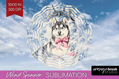 Alaskan Malamute Dog Wind Spinner Sublimation PNG Blue Toile Product Image 1