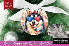 Alaskan Malamute Dog Ornament PNG 4th Of July PNG Product Image 1
