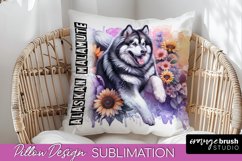 Dog Pillow Cover - Dog Mom Floral Pillow Sublimation Product Image 1