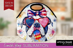 American Bulldog Dog Lunch Bag 4th Of July Lunch Bug PNG Product Image 1