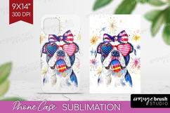 American Bulldog Dog Phone Case PNG 4th Of July Case PNG Product Image 1
