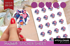 American Bulldog Dog Round Sticker 4th Of July Printable Product Image 1
