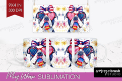 American Bulldog Dog Mug Wrap 4th Of July Mug PNG Product Image 1
