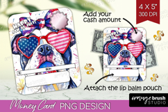 American Bulldog Dog Money Card PNG 4th of July Money Card Product Image 1