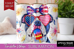 American Bulldog Dog Tumbler Wrap 4th Of July Tumbler PNG Product Image 1