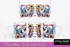American Eskimo Dog Mug Wrap Dog Sublimation Floral PNG Product Image 1
