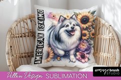 Dog Pillow Cover - Dog Mom Floral Pillow Sublimation Product Image 1