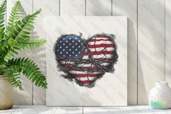 American Flag Gothic Heart Sublimation Product Image 2