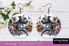 American Staffordshire Terrier Earrings Dog Sublimation PNG Product Image 1