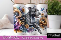 American Staffordshire Terrier Floral Tumbler Wrap Dog Mom Product Image 1