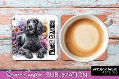 Dog Square Coaster - Dog Mom Floral Coaster Sublimation Product Image 1