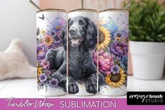 American Water Spaniel Floral Tumbler Wrap Dog Mom Product Image 1