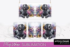 American Water Spaniel Mug Wrap Dog Sublimation Floral PNG Product Image 1