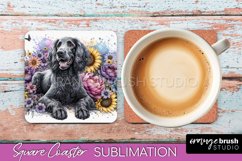 American Water Spaniel Square Coaster Dog Sublimation PNG Product Image 1