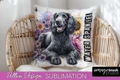 Dog Pillow Cover - Dog Mom Floral Pillow Sublimation Product Image 1
