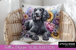 American Water Spaniel Pillow Cover Dog Sublimation Floral Product Image 1
